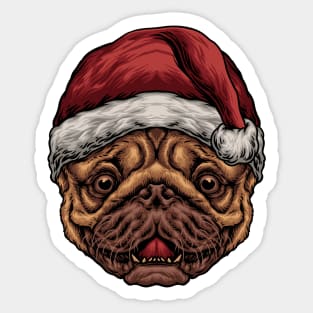 Santa Pug Sticker